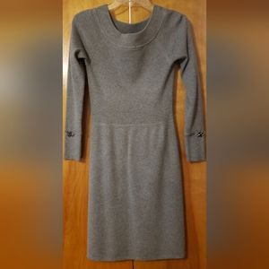 White House Black Market Gray Sweater Dress Small